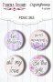 Set of 4pcs flair buttons for scrabooking "Majestic Iris" EN #263