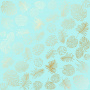 лист односторонней бумаги с фольгированием, дизайн "golden tropical leaves turquoise, 30,5см х 30,5 см