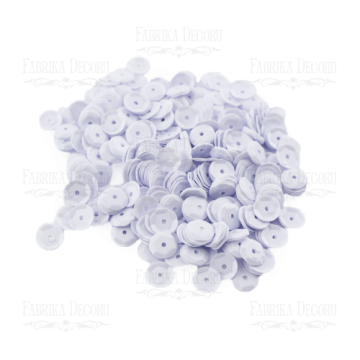 Sequins Round rosettes, white, #205 - 2