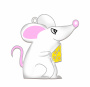 Figurka do kolorowania i ozdabiania "Mysz z serem" #304