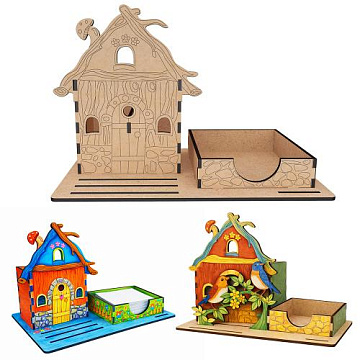 Schichtholz-Organizer-Set "Haus im Wald"