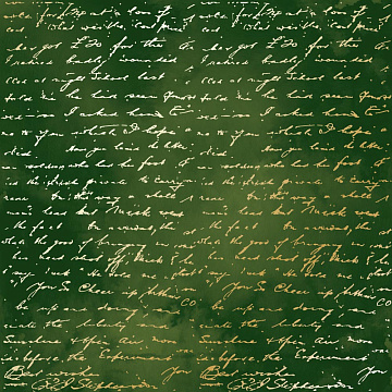 Einseitig bedruckter Papierbogen mit Goldfolienprägung, Muster "Goldener Text Grüne Aquarelle"