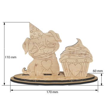 Blank for decoration #378 Doggy and a cupcake - 2