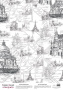 Деко веллум (лист кальки с рисунком) Город, А3 (29,7см х 42см)