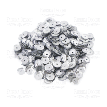 Sequins Round rosettes, gray matt, #227 - 2