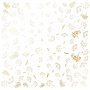 Sheet of single-sided paper with gold foil embossing, pattern Golden Dill White, 12"x12"