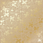 Arkusz papieru jednostronnego wytłaczanego złotą folią, wzór Złote Jagody, Kraft 30,5x30,5cm 