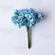 Bouquet of small rose flowers, color  Light blue, 12pcs