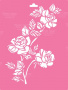Трафарет многоразовый XL (30х21см), Роза с листьями #019