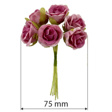 Rose flowers, color Raspberry, 6pcs - 2 Rose flowers, color Raspberry, 6pcs - 2
