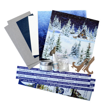 DIY kit for making 2 greeting cards on stands "Winter Tales", 20 cm x 10 cm - 2