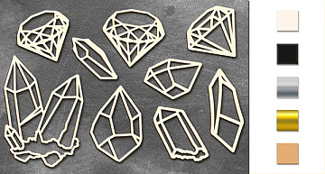 Chipboard embellishments set, "Brilliant 2" #003