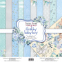 Double-sided scrapbooking paper set  "Shabby baby boy redesign" 8”x8” 