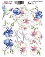 набор наклеек (стикеров) 11 шт tender orchid-2 #009