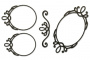 Zestaw tekturek Owalne ramka z monogramami 10x15cm, #514 