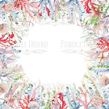 Sheet of double-sided paper for scrapbooking "Sea soul-4" 20,5х20,5