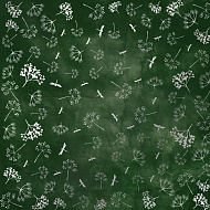 лист односторонней бумаги с фольгированием silver dill, color dark green aquarelle 30,5х30,5 см