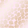 Blatt aus einseitigem Papier mit Goldfolienprägung, Muster Golden Delicate Leaves Light Pink, 12"x12"