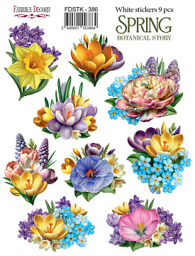 Set of stickers 9 pcs Spring Botanical story #386