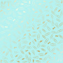 лист односторонней бумаги с фольгированием, дизайн golden drawing pins and paperclips, turquoise, 30,5см х 30,5см