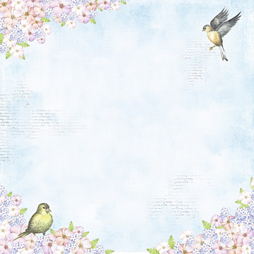 Blatt doppelseitiges Papier für Scrapbooking Smile of Spring #11-01 12"x12"