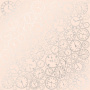 Sheet of single-sided paper embossed with silver foil, pattern Silver Clocks Beige 12"x12" 