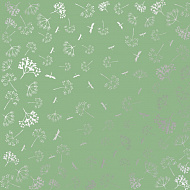 лист односторонней бумаги с фольгированием silver dill, color avocado 30,5х30,5 см