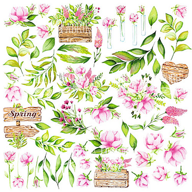 лист с картинками для вырезания spring blossom 30,5х30,5 см