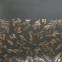 Stück PU-Leder mit Goldprägung, Muster Golden Branches Grey, 50cm x 25cm