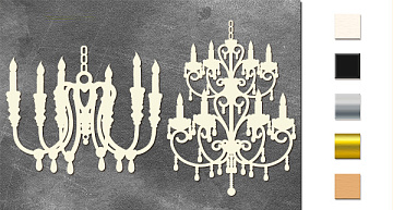 Chipboard embellishments set, Chandelier with candles  #589