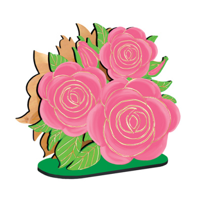 diy wooden coloring set, napkin holder "roses", #046 - 2