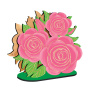 DIY wooden coloring set, napkin holder "Roses", #046 - 0