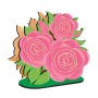 DIY-Malset aus holz, Serviettenhalter "Rosen", #046