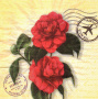 Decoupage napkin "Roses in letters" - 0