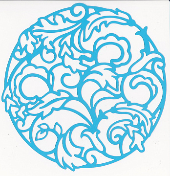 Stencil for crafts 14x14cm "Ornament flora in the circle" #048