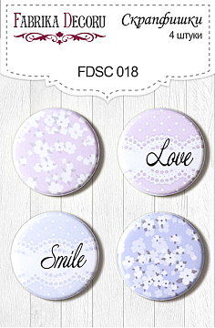 Set mit 4 Flair-Buttons für Scrapbooking #018