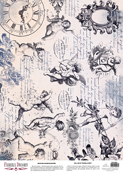 Arkusz kalki z nadrukiem, Deco Vellum, format A3 (11,7" х 16,5"), "Vintage Cupids"