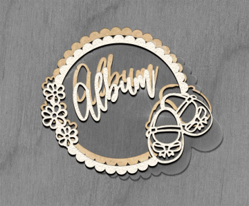 Mega shaker dimension set, 15cm x 15cm, Round frame - Baby's Boots - 2