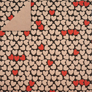 Double-sided kraft paper sheet 12"x12" Hearts on black/Craft