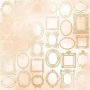 Sheet of single-sided paper with gold foil embossing, pattern "Golden Frames, color Beige watercolor"
