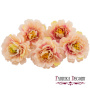 Peony flower cream with light pink, 1 pc