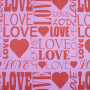 лист крафт бумаги с рисунком любовь на розовом 30х30 см