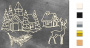 Набор чипбордов Рождественский пейзаж 10х15 см #636
