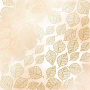 Sheet of single-sided paper with gold foil embossing, pattern Golden Delicate Leaves, color Beige watercolor, 12"x12"