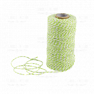 хлопковый меланжевый шнур, цвет белый с салатовым