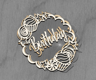 Заготовка мега шейкера Круглая рамка Кексы color_Light_milk - 2