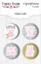 Set of 4pcs flair buttons for scrabooking "Scandi Baby Girl" EN #240