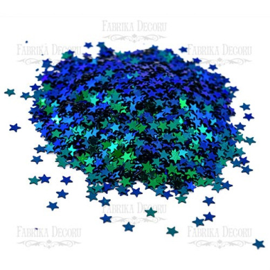 Sequins Stars mini, green with blue with nacre, #023 - 2