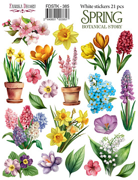 Set of stickers 21pcs Spring Botanical story #385