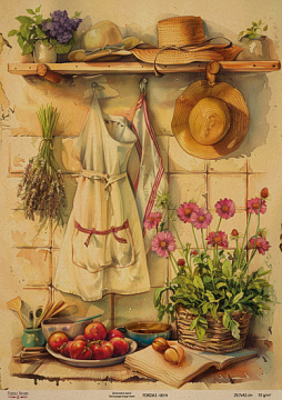 Kraftowy papier do decoupage, 29,7x42cm, „Botanica Kraft”, #0019